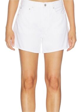 Agolde Parker Long Short Denim Shorts in Dough